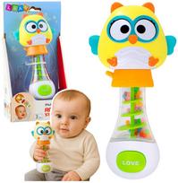Lean Toys Barškutis vaikams pelėda su spalvotais rutuliukais 17 cm