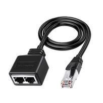 RJ45 Gigabit Network Splitter 1 to 2 Ways 100m Transmission Two Devices Access Ethernet Splitter Coupler Contact Modular Plug for Office juoda