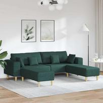 Sofa 3 vnt. Tamsiai žalia audinys