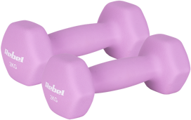 HEX 2x2kg neopreno ketaus hanteliai, REBEL ACTIVE