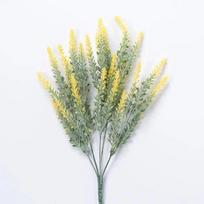Puokštė Provanso levandų plastikinių dirbtinių gėlių, netikrų augalų, vestuvių, namų, lauko sodo dekoracija, stalo dekoracija (YELLOW,1pc) geltona