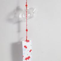 Glass Goldfish Wind Chime Hand-painted Transparent Clear Fish Wind Chime Peaceful Japanese Style Goldfish Hanging Ornament skaidri