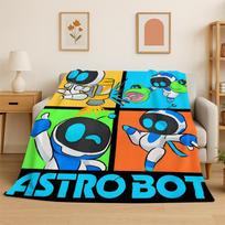 Game A-Astro Bot Cartoon Robot Soft Flannel Throw Blanket,Cozy Blanket for Bed,Couch,Sofa,Bedroom,Living Room,Travel,Camping 75x90cm