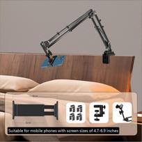 Adjustable Bedside Tablet Stand, Rotatable Long-Arm Metal Desktop Tablet Stand, Bedside Lazy Phone Holder as the picture