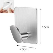 1Pcs Stainless Steel Towel Hanger Kitchen Bathroom Robe Hooks Adhesive Wall Hook Towel Holder Door Bathroom Shower Kitchen