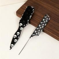 2-piece/set hair comb set - skull pattern, tail brush needle tail comb, soft bristle brush, suitable for all hair types