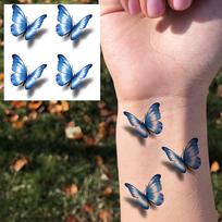 1 lapelis Drugelio šeima Angelas Kiaulpienė Laikinos tatuiruotės Suaugusiųjų rankoms, rankoms, Netikri tatuiruočių lipdukai Realistiškos tatuiruotės Ilgai išliekančios China Mainland