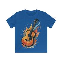 Watercolor Acoustic Guitar Kids Tee | Music Splash Graphic Shirt 110