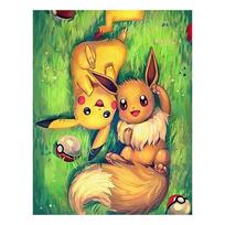 Paint by Numbers Paintings to Paint- Pokemon Pikachu, Eevee 40X50Cm