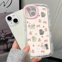 Mobiliųjų telefonų dėklai iPhone 11 13 XR 15 Pro Max 12 14 Pro Max dėklas iPhone 16 7 Plus 8 Plus XS Max Animacinis raštas Apsauga nuo kritimo Atspari smūgiams iPhone 6&6s balta