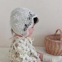 Lace Flower Baby Sun Hat - Embroidered Mesh Breathable Beanie for Newborn Girls, Summer Photography Prop & Outdoor Cap Size fits all&lace balta