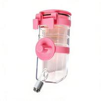 Automatic Pet Water Dispenser No-drip Dog Water Feeder Hanging 350ml 500ml Water Bottle for All Cages Cat Guinea Pig Rabbit 350ml rožinė