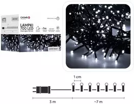 LED girlianda 700 LED, 7 m, šaltai balta