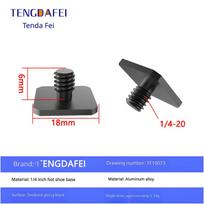 1/4 Camera Hot Shoe Mount with 3/8 Cold Shoe Adapter, 5/8 Adapter Base & Tripod Head Extension Screw for Flash Stand Base TF10073