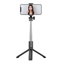 Foldable Tripod Stand Smart Selfie Stick 360 Rotation Camera Pole Portable Cell Phone Holder Stainless Steel ABS kp12 juoda