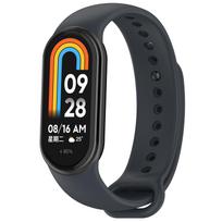 For Xiaomi Smart Band 9 Metal Connector Silicone Watch Band Replacement Comfortable Sport Bands SYA002646901A-AR tamsiai pilka spalva