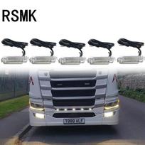5vnt IP68 Baltos gintaro spalvos LED Truck Scania priekinių grotelių žibintai DAF grotelių lempa Volvo grotelių lempai Man Benz sunkvežimių grotelių žibintai 12v