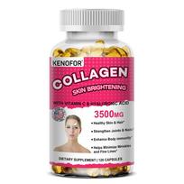 Collagen 3500mg with Vitamin C & Hyaluronic Acid Daily Wellness Complex, 120 Dietary Supplement Capsules 120PCS