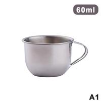 Mini 60 ml 304 nerūdijančio plieno arbatos puodelis Nešiojamas gėrimo puodelis Atsparus kritimui Mažos talpos Kavai, arbatai, pienui ir šokoladui as the picture gray