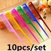 10Pcs Pointed Tail Hair Styling Comb Antistatic Hair Dye Brush Barber Steel Needle Pin Rat Tip Combs Barber Accessories A