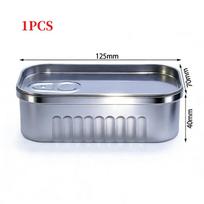 1/2PCS Sardine Can Shaped Storage Tin Box Portable Metal Material Sealed Jar with Lid for Storing Small Items Household Goods 125 70 40mm