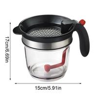 Gravy Fat Separator 1L Grease Strainer Fat Separator And Strainer With Bottom Release , Gravy Jug Fat Separator Cup For Kitchen