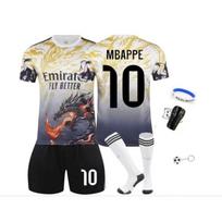 2025/2026 Real Madrid Mbappe Nr.10 Vaikų Futbolo Marškinėlių Rinkinys Juodas/Geltonas 100-110 CM juoda/geltona