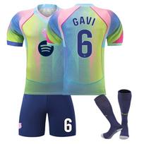 GAVI UEFA Champions League Football Gear Set - Gavi Inspired Breathable Sportswear, Multicolor, for Adults & Kids 110-120 CM