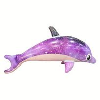 Spalvingi pripučiami delfinai, Delfinai vandens vakarėlių žaislai, Tinka vasaros baseinui, Paplūdimio purslų žaislai Baseino vakarėlio balionai žaislai (PURPLE,33.5in) violetinė