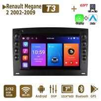 7  2 Din Carplay Android Autoradio, skirtas Renault Megane 2 2002-2009 daugialypės terpės grotuvas WIFI GPS navi stereo garso galvos blokas 2+32GB 2+32GB