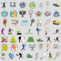 50 Sports Tennis Doodle Stickers Water Cup Skateboard Waterproof Decorative Stickers Children DIY Sports Stickers