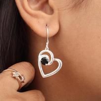 Black Onyx Gemstone Silver Pretty Earring 1.5  925 Sterling Silver Women Jewelry For Valentine's Day Gift CE-21-20
