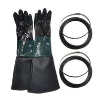 Sandblasting Replacement Gloves Comfortable Cotton Lining and Particle Grip with Gloves Holder Set for Heavy Duty Tasks