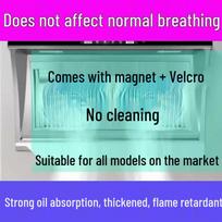 No-Wash Kitchen Range Hood Oil-Absorbing Filter Cover Sticker. 47cm Width, 10m Length, Velcro + Magnet purple