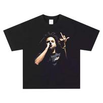 2026 J Cole TShirt Unisex Lyricist Hip Hop Graphic Print Crew Neck Pure Cotton High Street Casual Tops For Men Women S