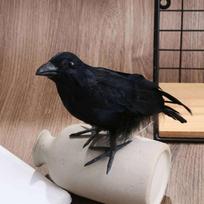 Halloween Black Crow Decoration Simulation Fake Bird Animal Scary Toys Model For Party Home Garden Outdoor Decor Horror Props