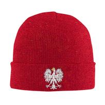 Polish Flag Eagle Polska Knit Hat Beanie Autumn Winter Hats Warm Acrylic  Color Arms Of Poland  Cap for Unisex Women Gift One Size