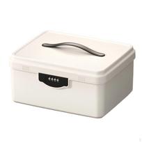 Lockable Storage Box Combination Lock Organizer Portable Bin with Carry Handle and balta