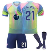 Ehipament UEFA Champions League F. De Jong Breathable Football Jersey Set, Multicolor Polyester 100-110 CM