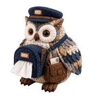 jijijing Pasidaryk pats servetėlių dėžutės užvalkalo rinkinys, pelėdos forma, minkštos tekstūros patchwork siuvimas, rankų darbo, rankdarbių entuziastams, pradedantiesiems D