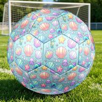 1pc Ocean Treasures Themed Soccer Ball, Size 5, Lightweight PVC Material, Outdoor Training Soccer Ball Gift. q62225 Size 5