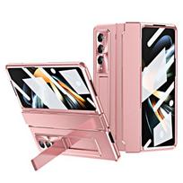 For Samsung Z Fold 4 5g Fold4 Fall Protection Portable Stand Case For Samsung Galaxy Z Fold 4 Zfold4 Full Body Glass Film Covers for samsung z fold 4 rožinio aukso spalvos
