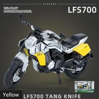 1/12 mastelio Tang peilis Lfs700 lydinio lenktyninis motociklas modeliavimas lieto metalo bekelės motociklo modelio kolekcija vaikiški žaislai dovana 1/12-Size:18.5*8.4*10cm sidabras