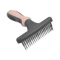 Pet Brush Smooth Double Row Labor-saving Pet Cat Dog Long Hair Grooming Comb Pet gray
