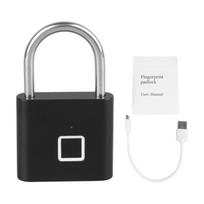 Pirštų atspaudų pakabinama spyna be rakto, vandeniui atspari, biometrinė elektroninė spyna, įkraunama per USB gray