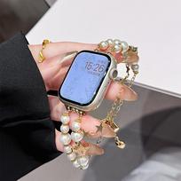 Žvaigždės formos grandinėlės apyrankė Apple Watch 10 42mm 46mm Ultra 2 49mm 9 7 8 45mm 41mm perlų apyrankė Iwatch 6 5 SE 4 44mm 40mm 38 38mm 40mm 41mm auksas