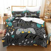 Gamepad 3D Printed Bedding Set For Teen Boys Queen Modern Gamer Comforter Duvet Cover 240x220 Video Game Kids Bed Linen cot size70x130cm2pc
