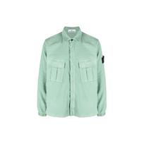 Stone Island Solid Color Logo Patch Long Sleeve Shirt Men shirts Light-Green 771511305-V0055 XL