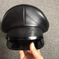 Moterys Vyrai Odinė Karinė Kepurė Vokietijos Karininkų Kepuraitė su Skydeliu Armijos Kepurė Odinė Policininko Kepurė Cosplay Helovino Šventės Kepurė 57-61cm 59cm juoda