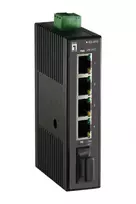 LevelOne IES-0510 5 prievadų Fast Ethernet pramoninis jungiklis su 1x SC daugiamodžiu šviesolaidžiu, DIN bėgelis, -20°C iki 70°C